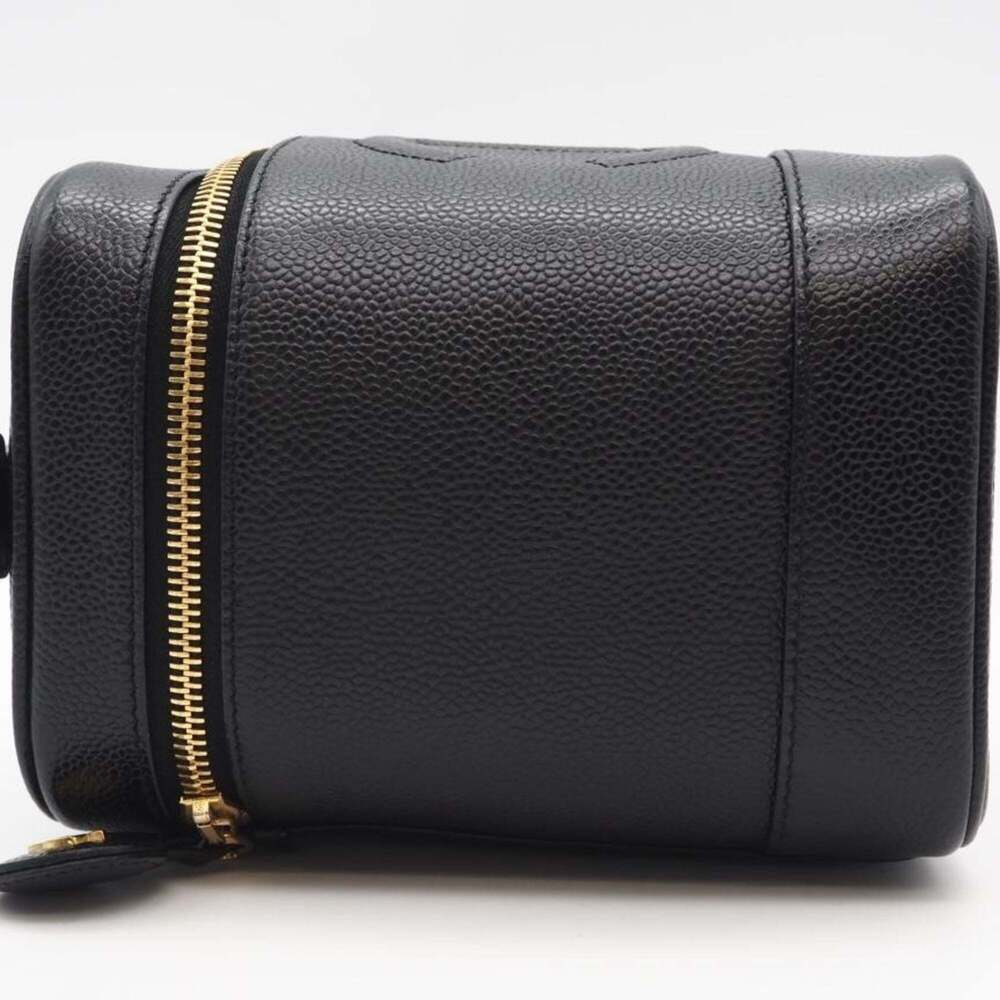 CHANEL Black Caviar Leather Logo Vanity Bag - Picture 8 of 12